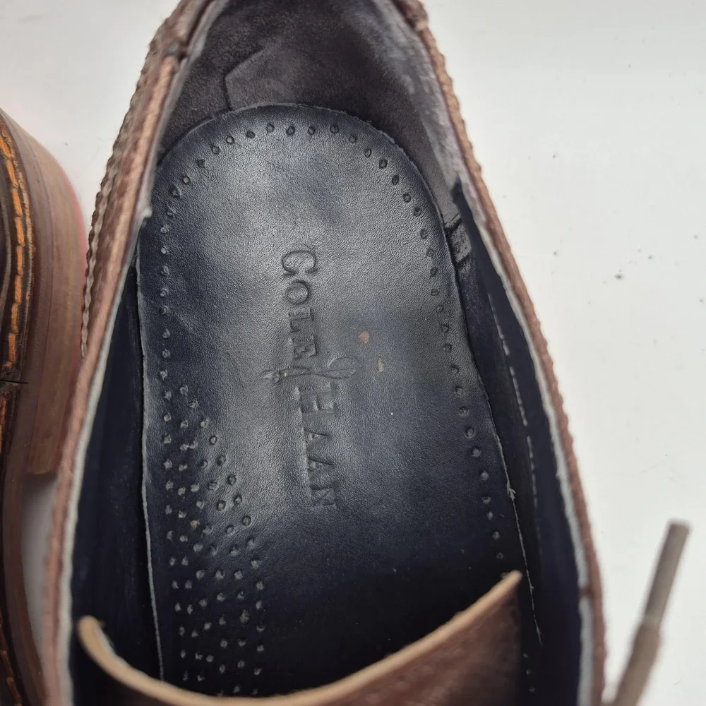 Cole Haan Wingtip Oxford Shoes Mens Size 10.5 Brown Leather Brogue Casual‎ Dress